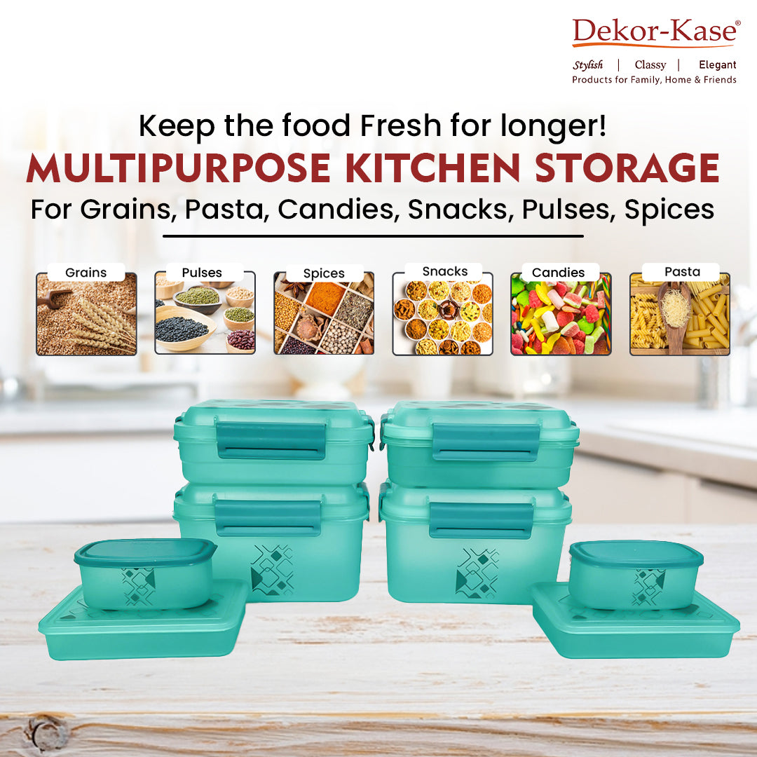 Kitchen Storage Container Set of 8 pcs (2"Clip On"SB-H90) + (2"Clip On"SB-H45) + (2"Elegant"SB-H25) + (2"Mini"SB-H44)