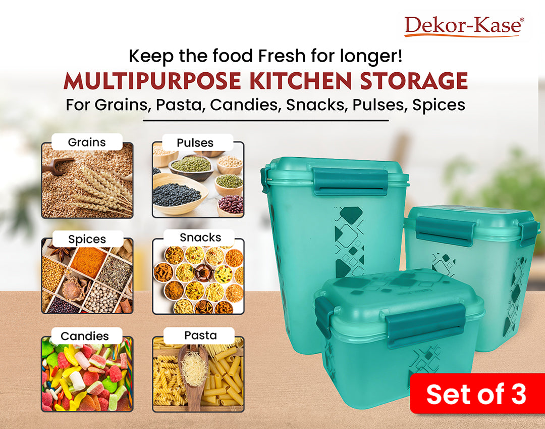 Airtight Kitchen Storage Container Set – 3 pcs (4700 ml, 3400 ml, 1900 ml)