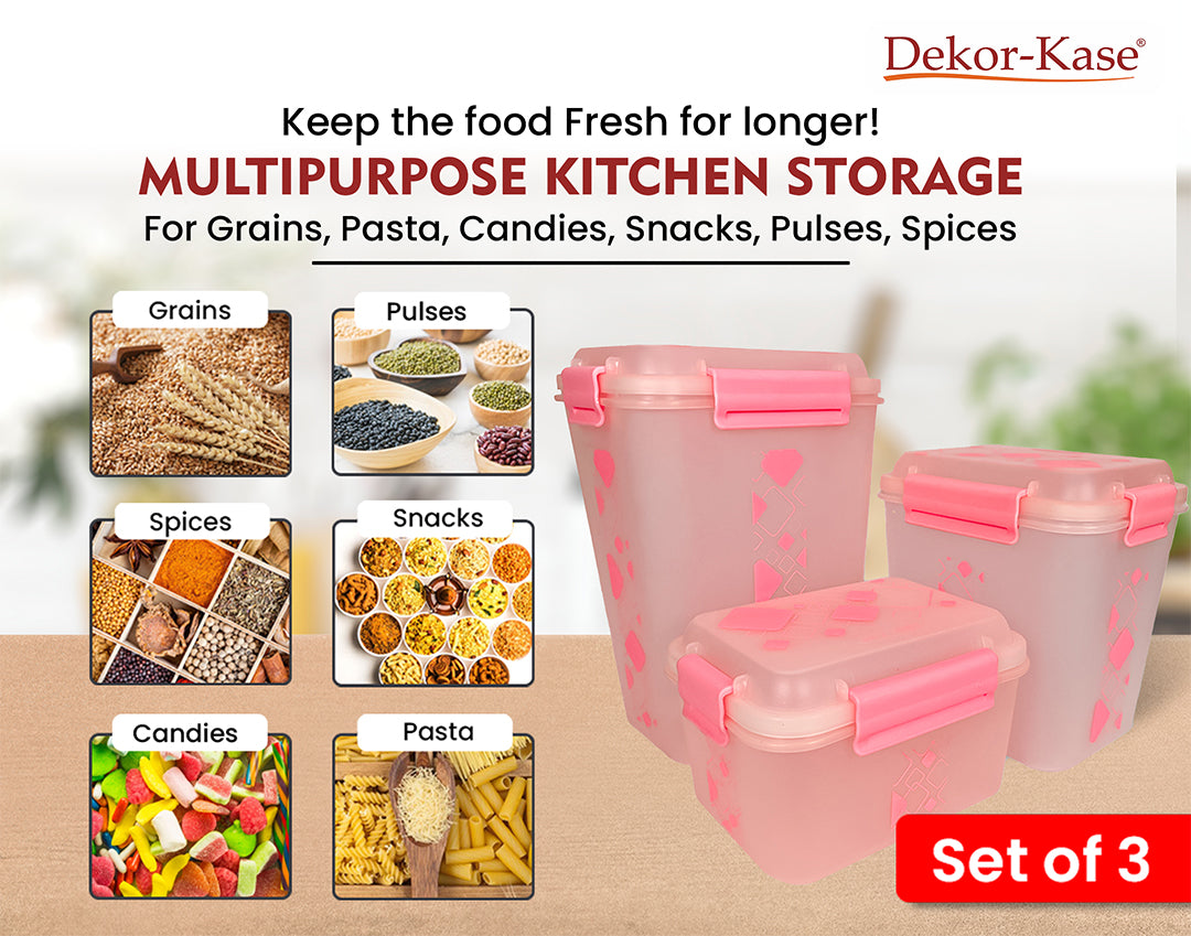 Airtight Kitchen Storage Container Set – 3 pcs (4700 ml, 3400 ml, 1900 ml)