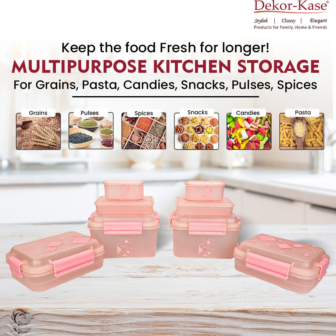 Kitchen Storage Container Set of 8 pcs (2"Clip On"SB-H90) + (2"Clip On"SB-H45) + (2"Elegant"SB-H25) + (2"Mini"SB-H44)