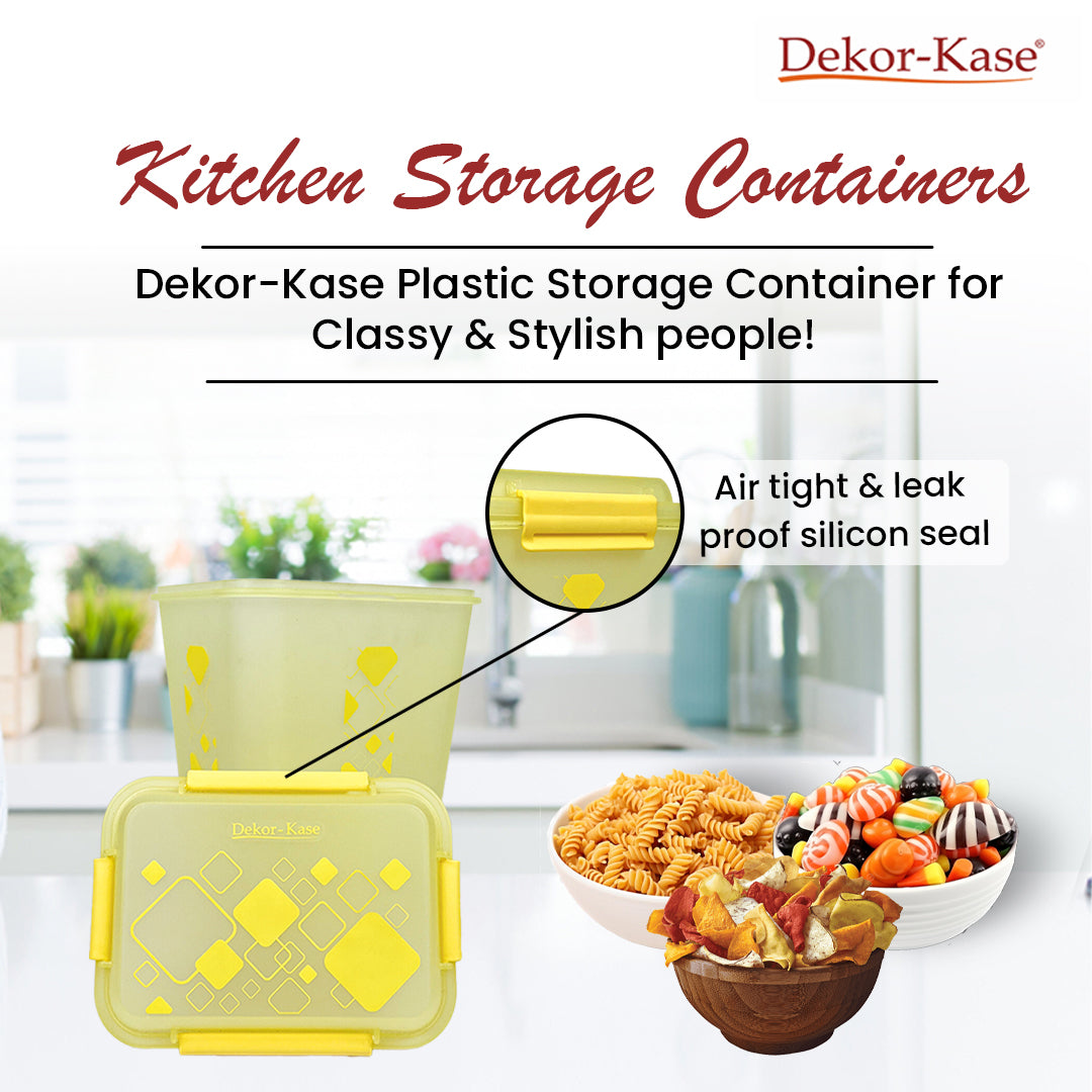 Dekor-Kase BPA Free Plastic Kitchen Storage Box with Clip On Lid | Multipurpose Food Storage Container for Dry Fruits, Pulses, Rice, Grain, Wheat - Set of 1 Pcs 4700 ml