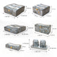 Set of 6 Pieces : (S6-1,P001,GreyMrbl)