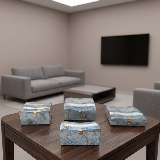 Set of 4 Pieces : (S01,P001,GreyMrbl)