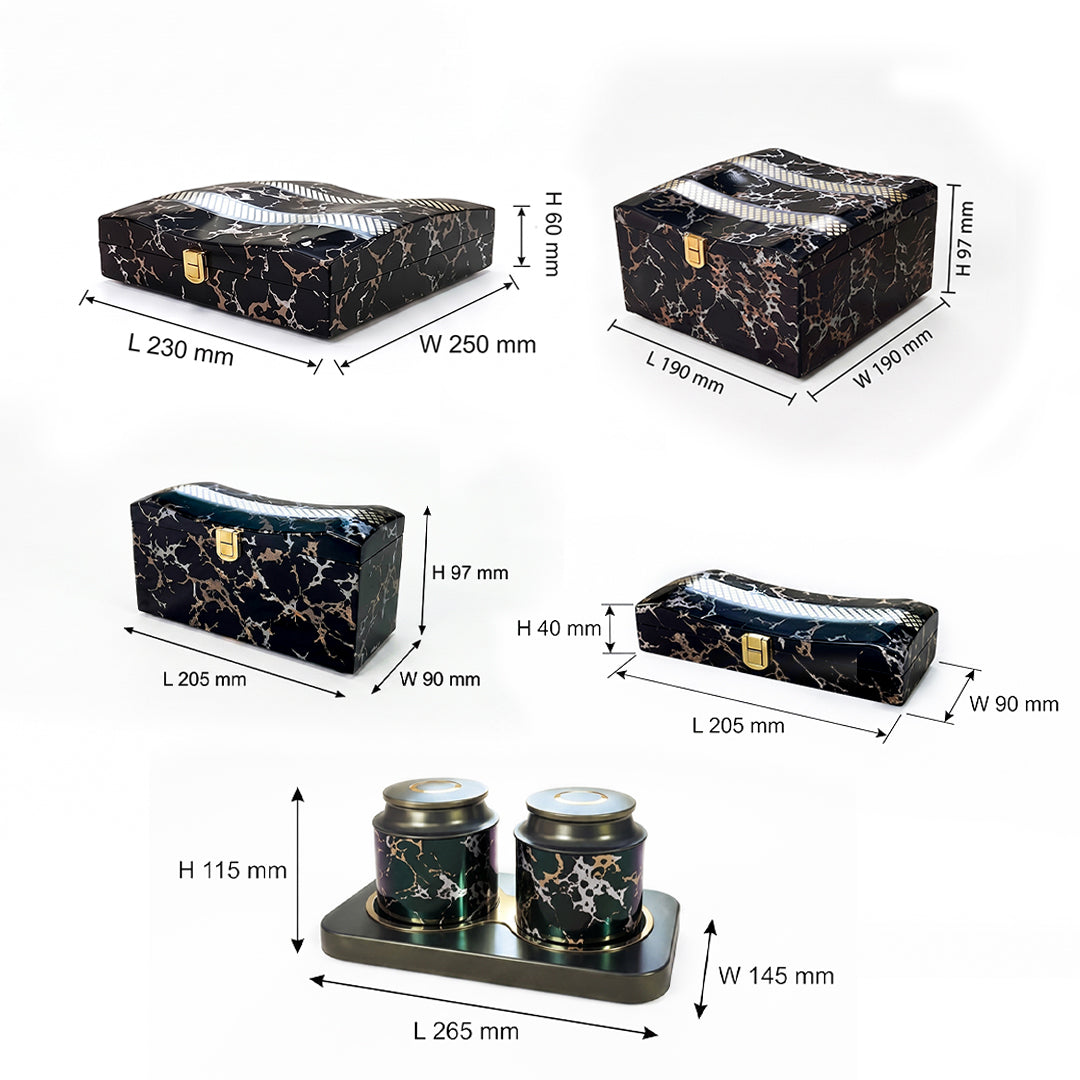 Set of 5 Pieces : (S5-3,P001,BlkMrbl)