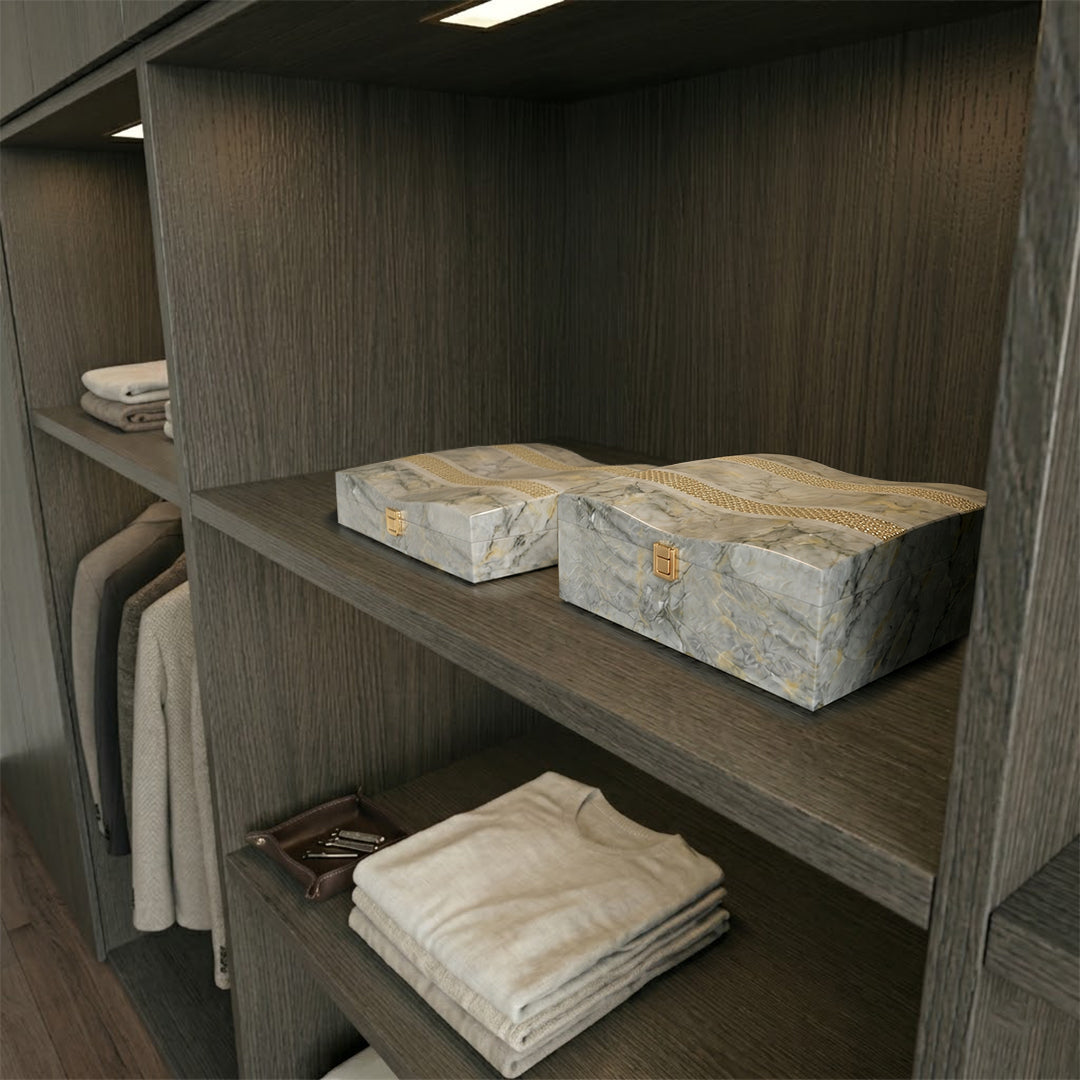 Set of 2 Pieces : (S01,P001,GreyMrbl)