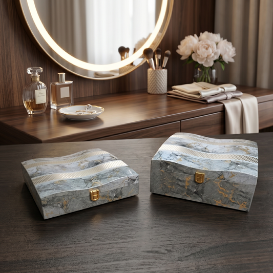 Set of 2 Pieces : (S01,P001,GreyMrbl)