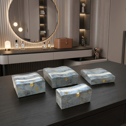 Set of 4 Pieces : (S01,P001,GreyMrbl)