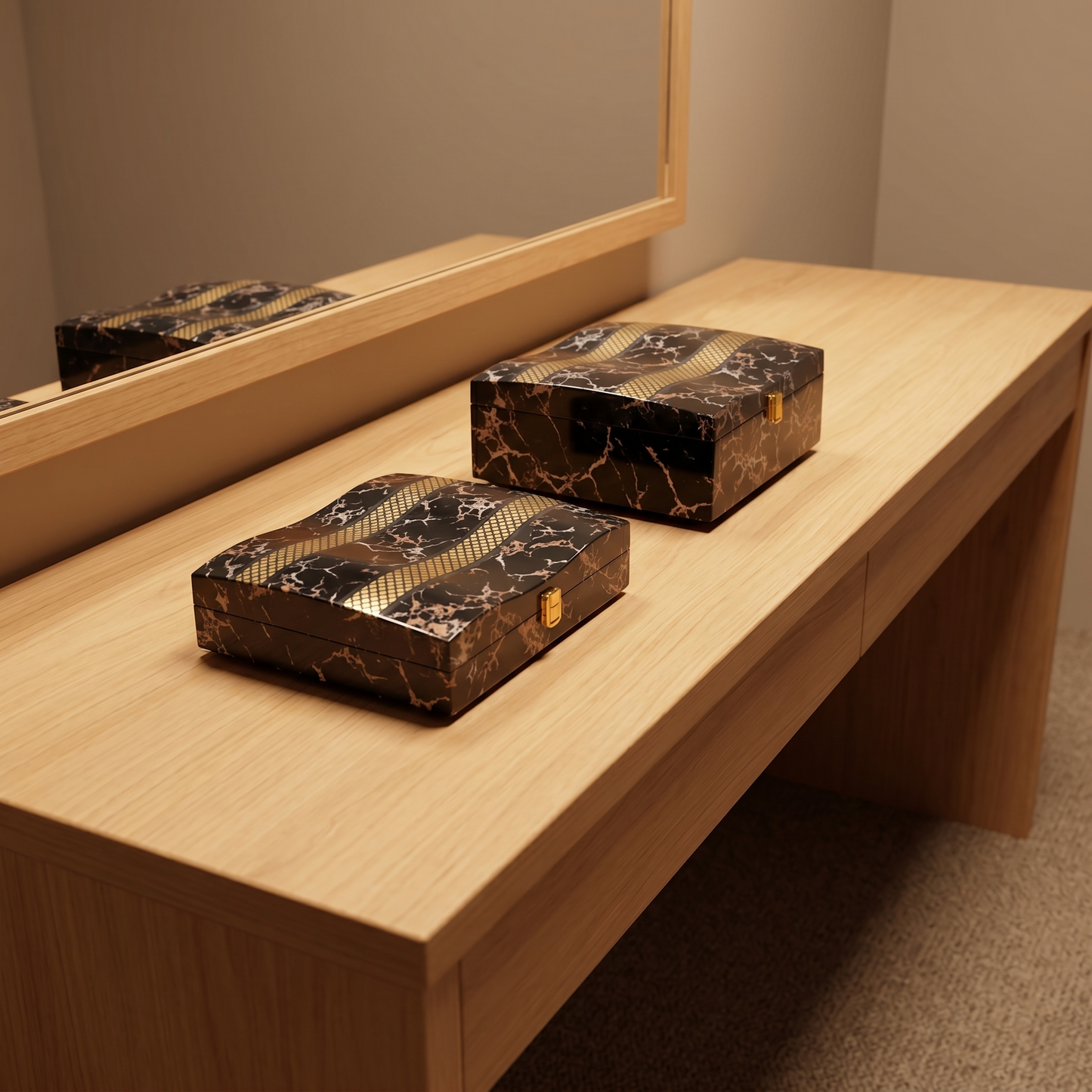 Set of 2 Pieces : (S01,P001,BlkMrbl)