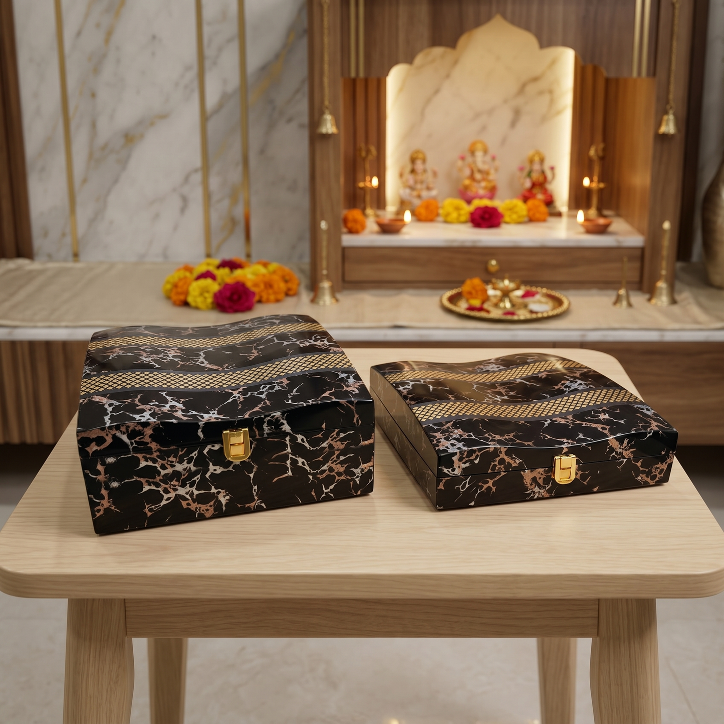 Set of 2 Pieces : (S01,P001,BlkMrbl)