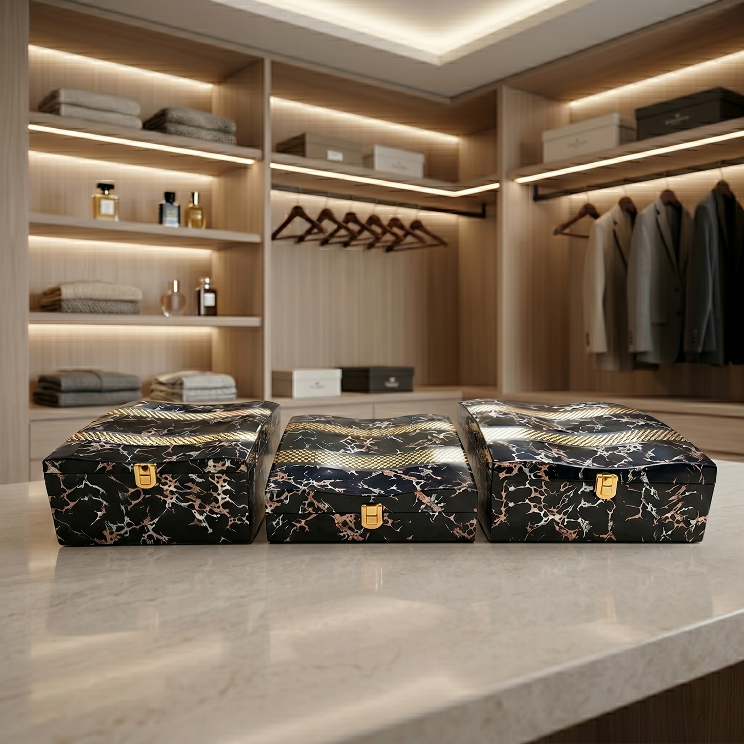 Set of 3 Pieces : (S01,P001,BlkMrbl)