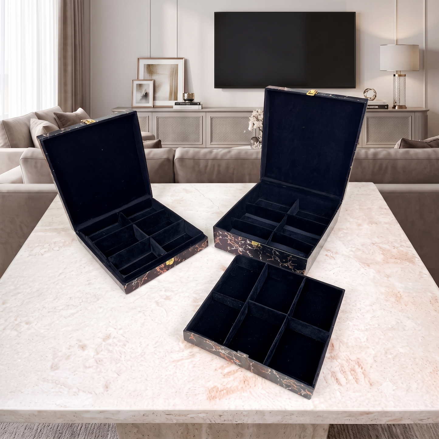Set of 2 Pieces : (S1-1,P001,BlkMrbl)