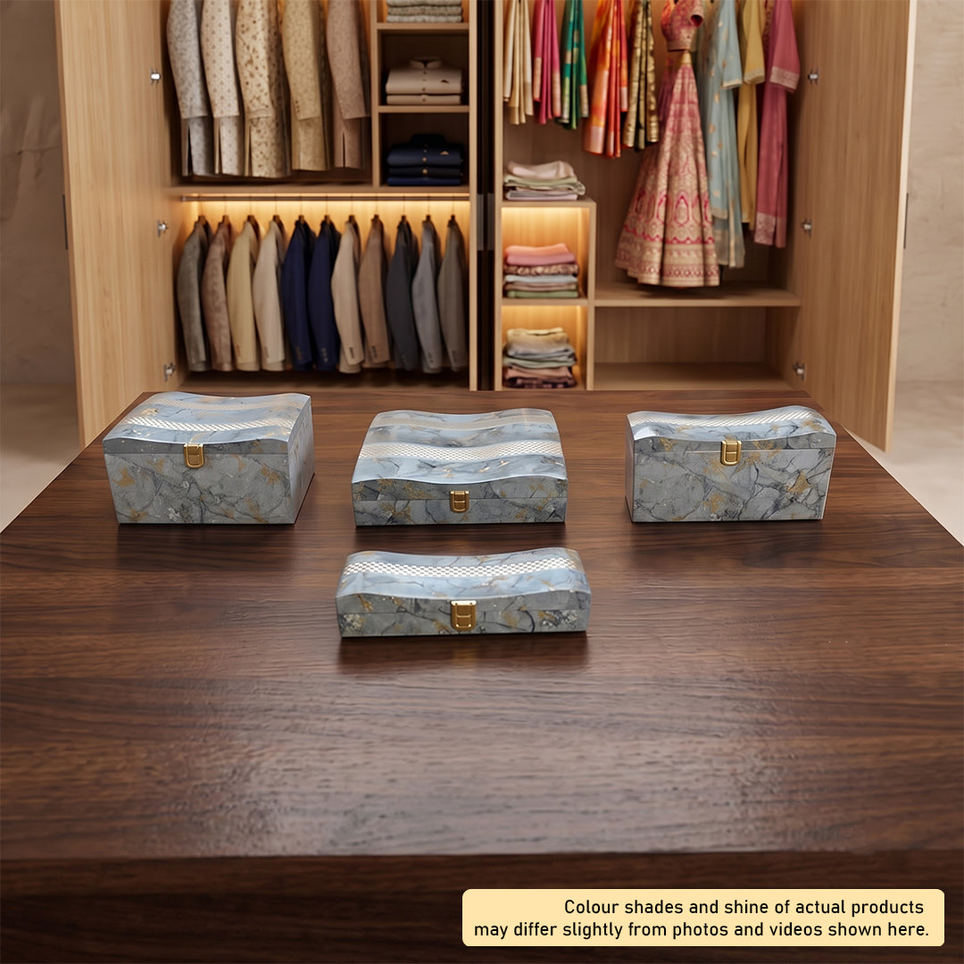 Set of 4 Pieces : (S4-2,P001,GreyMrbl)