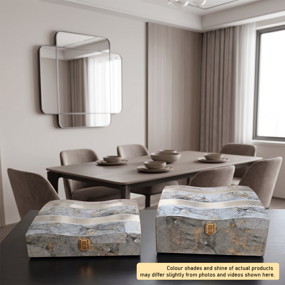 Set of 2 Pieces : (S2-1 P001,GreyMrbl)