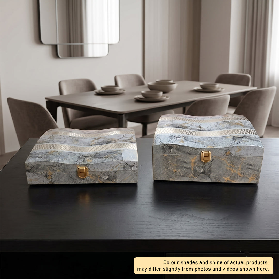 Set of 2 Pieces : (S2-1 P001,GreyMrbl)