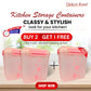 Buy 2 Get 1 Free – 3400 ml Kitchen Storage Container Set | Airtight | Dekor-Kase | BPA Free, Semi Transparent with Clip Lock Lid – Ideal for Rice, Atta, Pulses & More