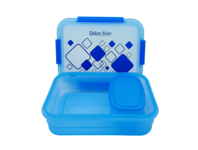 Plastic Lunch Box-Blue (Set of 2 pcs : 1 "Clip On"SB-H45 + 1 "Mini"SB-H44 )