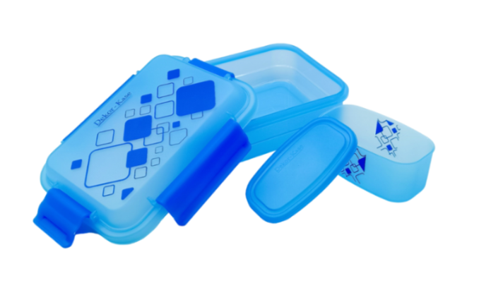 Plastic Lunch Box-Blue (Set of 2 pcs : 1 "Clip On"SB-H45 + 1 "Mini"SB-H44 )