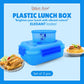 Plastic Lunch Box-Blue (Set of 2 pcs : 1 "Clip On"SB-H45 + 1 "Mini"SB-H44 )