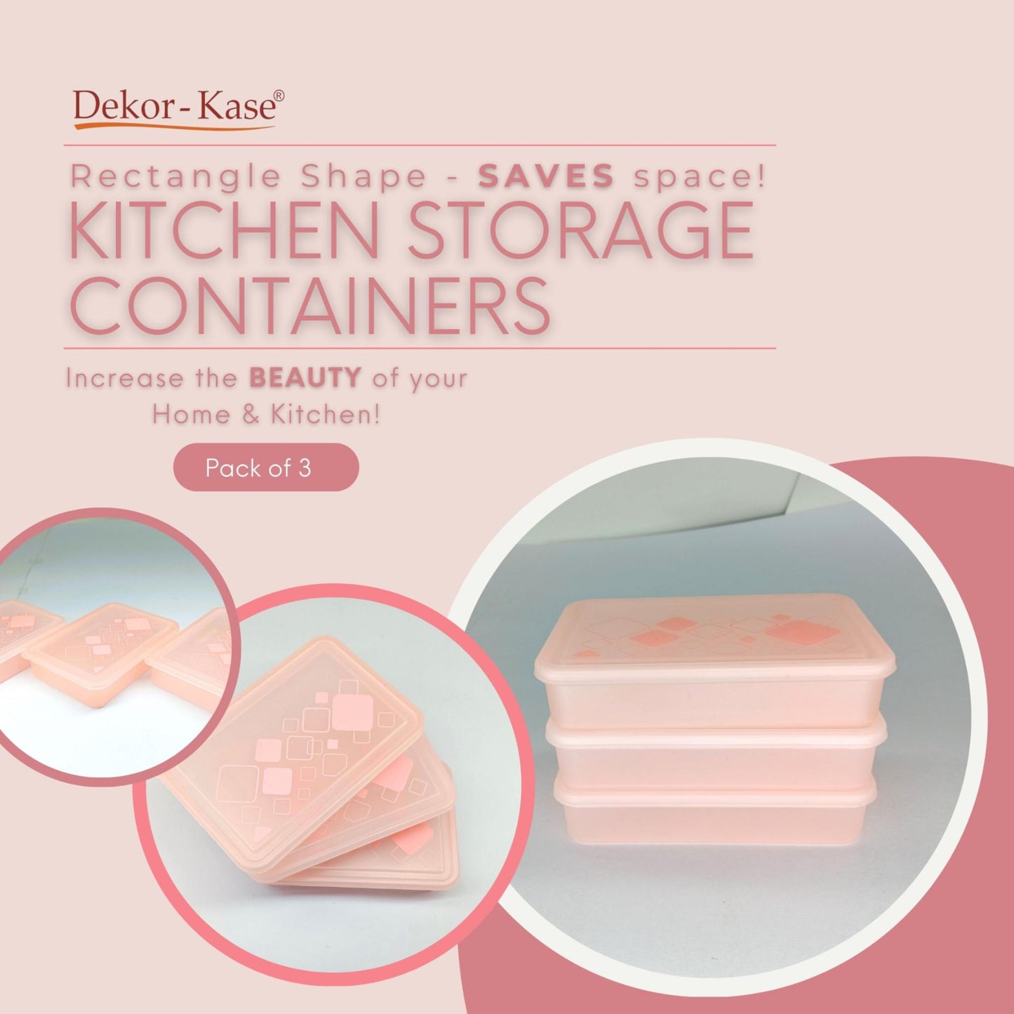 Kitchen Storage Box Set (3 "Elegant"SB-H25)