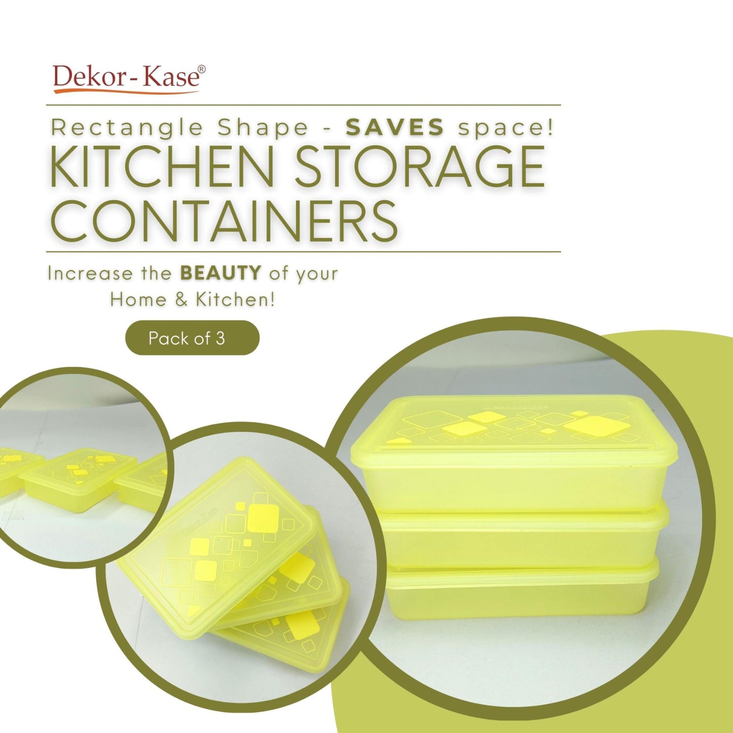 Kitchen Storage Box Set (3 "Elegant"SB-H25)
