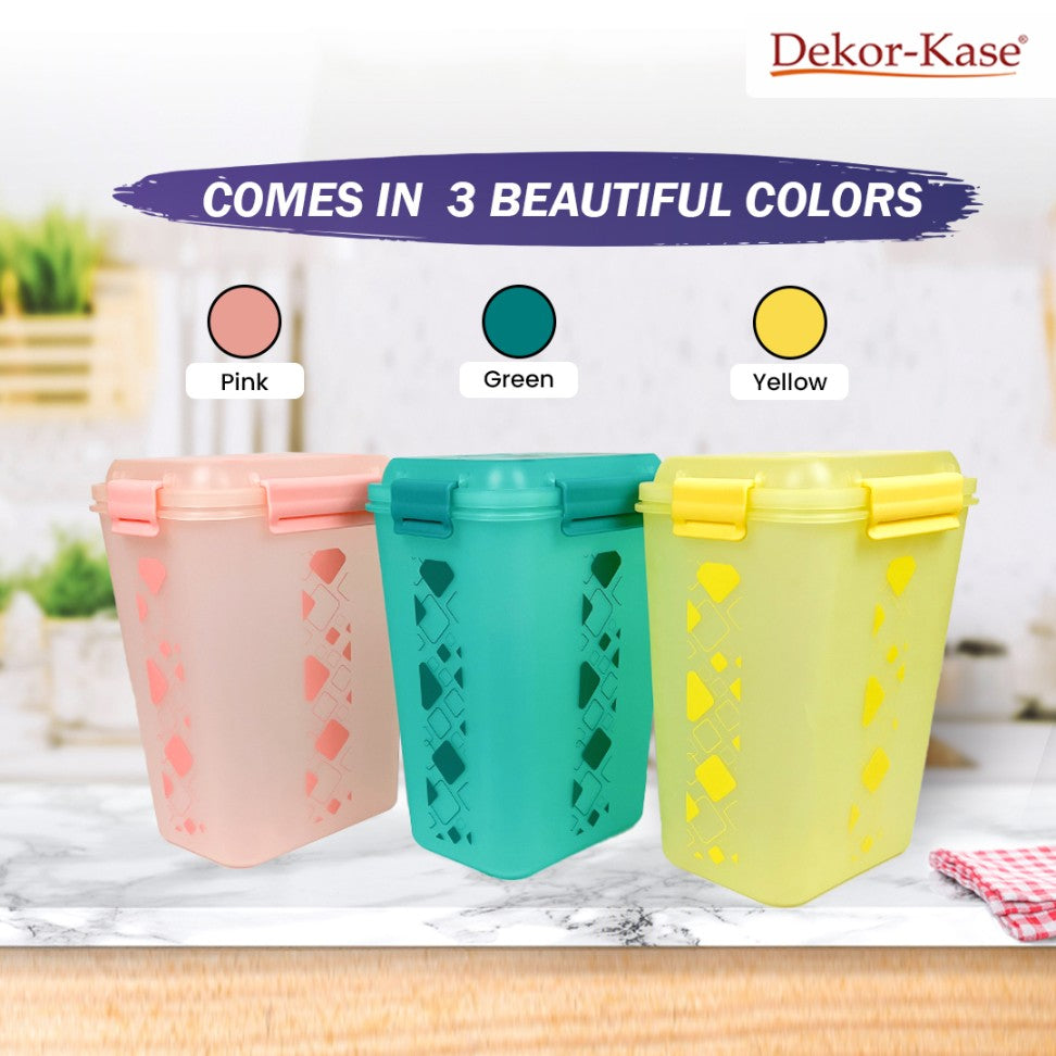 Dekor-Kase BPA Free Plastic Kitchen Storage Box with Clip On Lid | Multipurpose Food Storage Container for Dry Fruits, Pulses, Rice, Grain, Wheat - Set of 1 Pcs 4700 ml