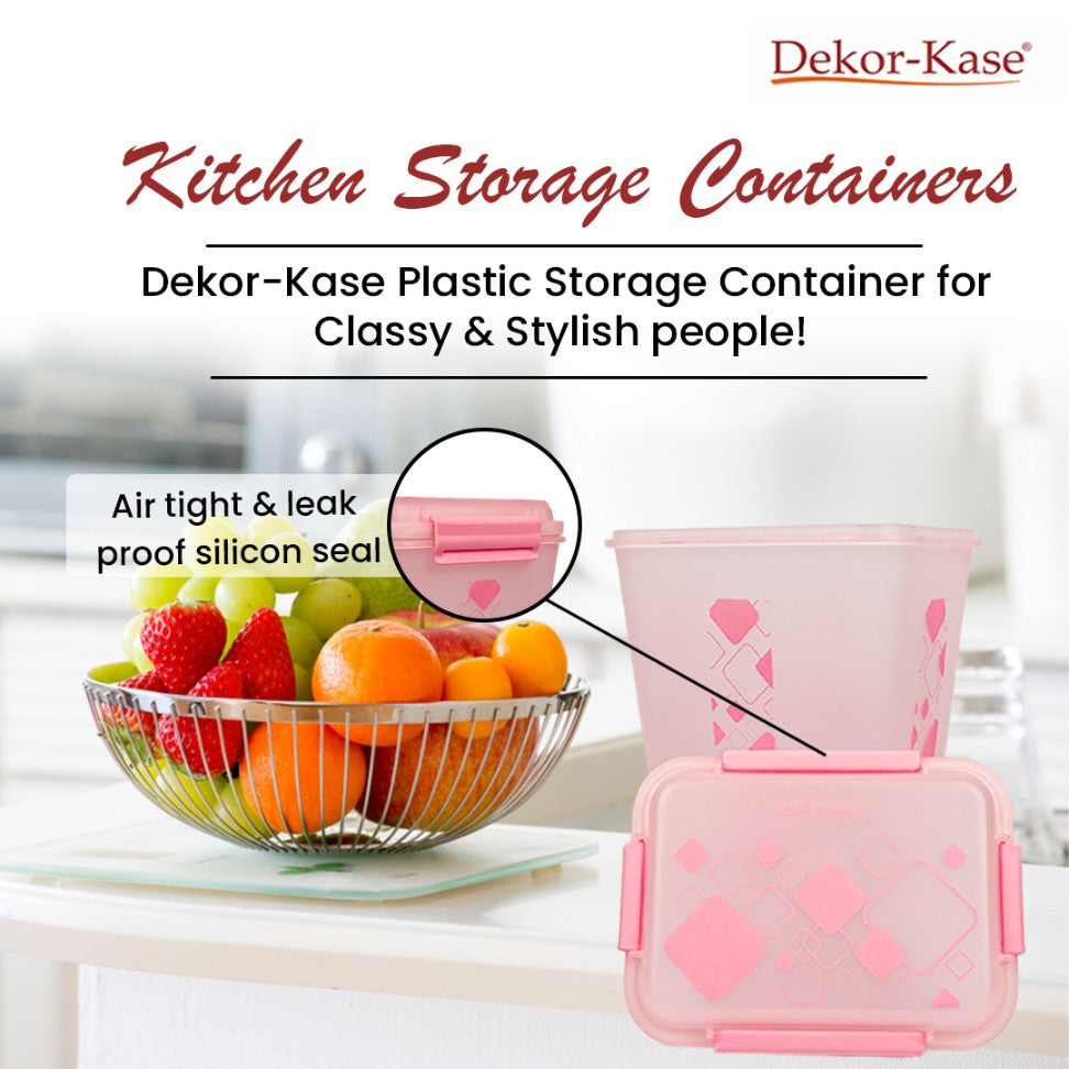 Dekor-Kase BPA Free Plastic Kitchen Storage Box with Clip On Lid | Multipurpose Food Storage Container for Dry Fruits, Pulses, Rice, Grain, Wheat - Set of 1 Pcs 4700 ml