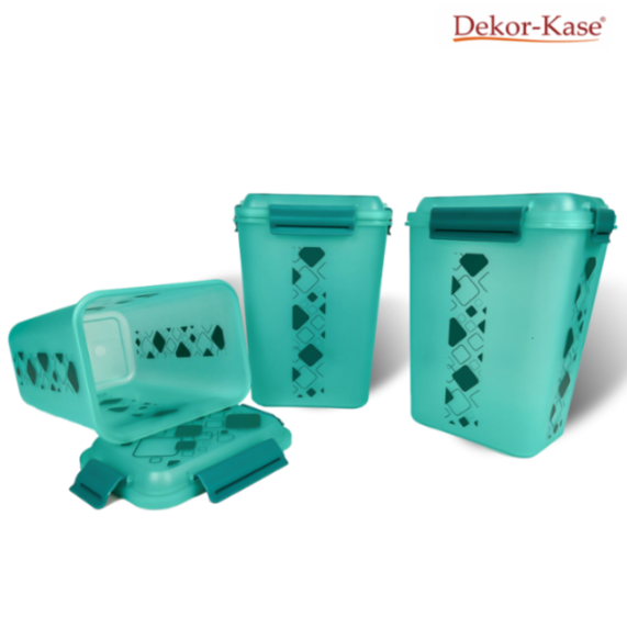 Buy 2 Get 1 Free – 4700 ml Kitchen Storage Container Set | Airtight | Dekor-Kase | BPA Free, Semi Transparent with Clip Lock Lid – Ideal for Rice, Atta, Pulses & More