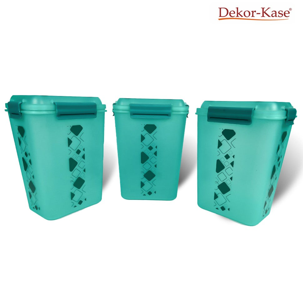 Buy 2 Get 1 Free – 4700 ml Kitchen Storage Container Set | Airtight | Dekor-Kase | BPA Free, Semi Transparent with Clip Lock Lid – Ideal for Rice, Atta, Pulses & More