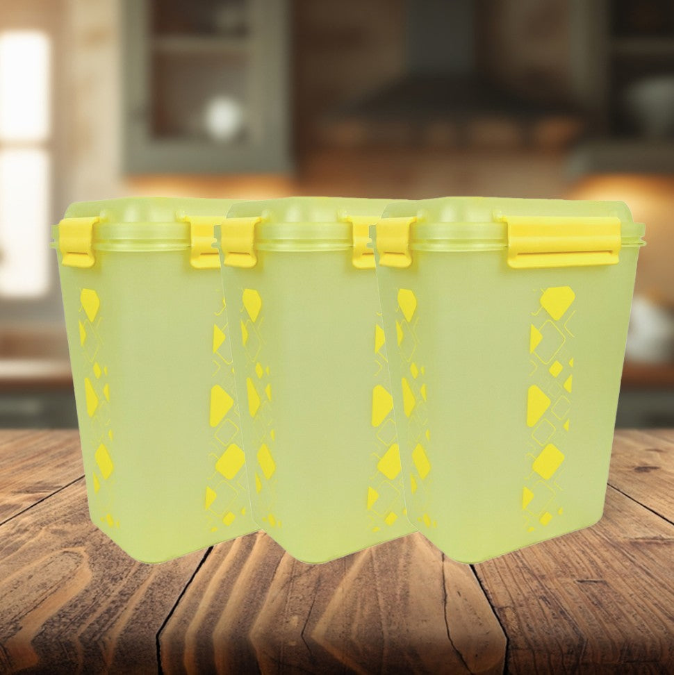 Buy 2 Get 1 Free – 4700 ml Kitchen Storage Container Set | Airtight | Dekor-Kase | BPA Free, Semi Transparent with Clip Lock Lid – Ideal for Rice, Atta, Pulses & More