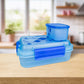 Plastic Lunch Box-Blue (Set of 2 pcs : 1 "Clip On"SB-H45 + 1 "Mini"SB-H44 )
