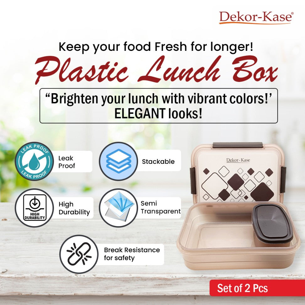 Plastic Lunch Box-Blue (Set of 2 pcs : 1 "Clip On"SB-H45 + 1 "Mini"SB-H44 )