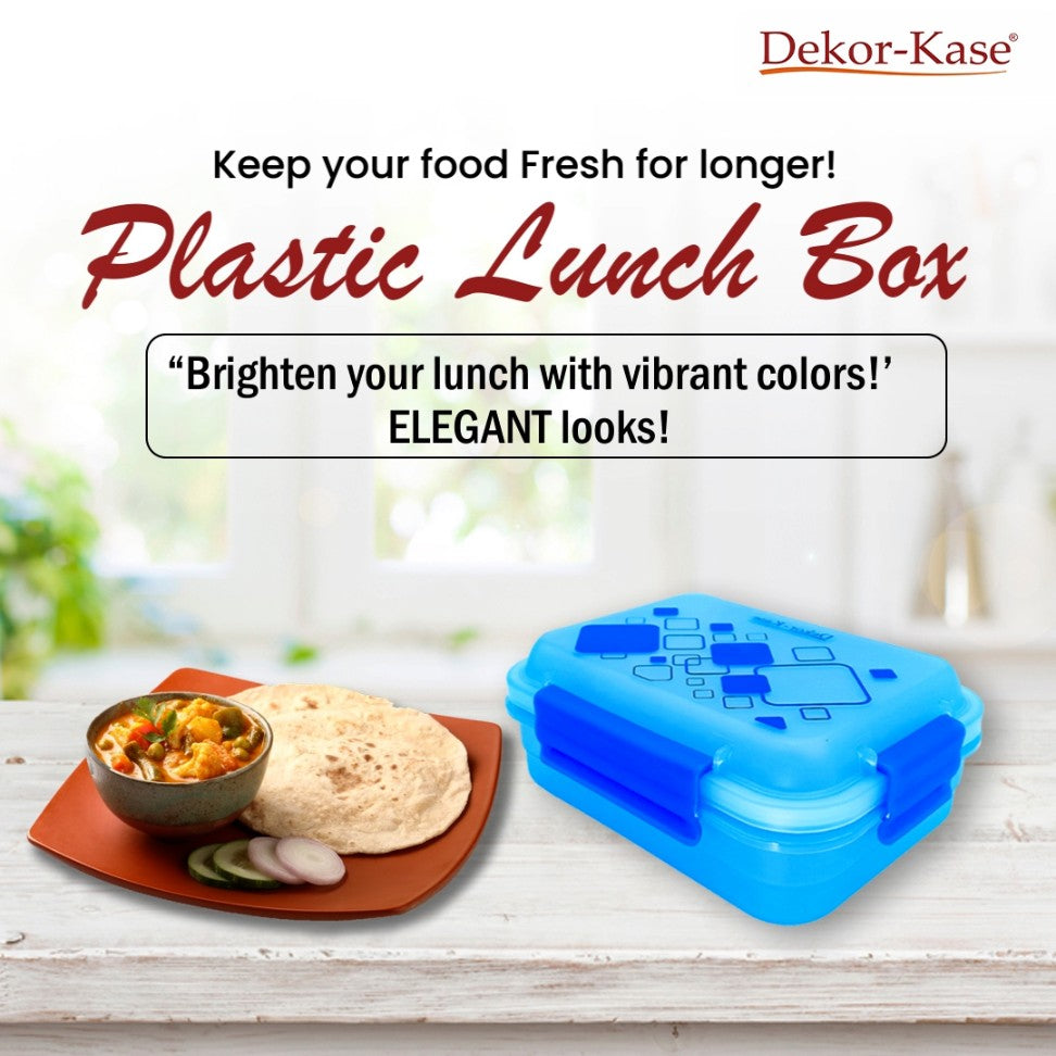 Plastic Lunch Box-Blue (Set of 2 pcs : 1 "Clip On"SB-H45 + 1 "Mini"SB-H44 )