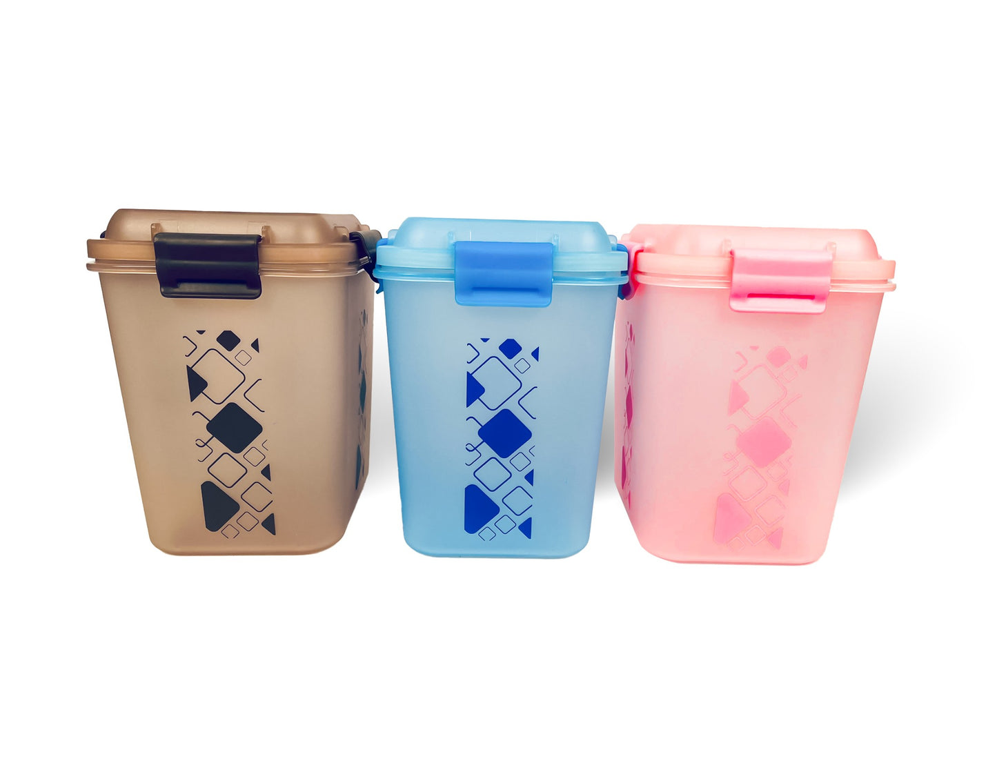 Buy 2 Get 1 Free – 3400 ml Kitchen Storage Container Set | Airtight | Dekor-Kase | BPA Free, Semi Transparent with Clip Lock Lid – Ideal for Rice, Atta, Pulses & More (Brown-Blue-Pink)