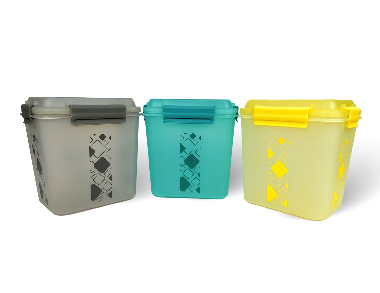 Buy 2 Get 1 Free – 3400 ml Kitchen Storage Container Set | Airtight | Dekor-Kase | BPA Free, Semi Transparent with Clip Lock Lid – Ideal for Rice, Atta, Pulses & More (Brown-Blue-Pink)
