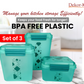 Airtight Kitchen Storage Container Set – 3 pcs (4700 ml, 3400 ml, 1900 ml) | BPA-Free | Food Grade | Dry Food & Grain Organizer