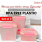 Airtight Kitchen Storage Container Set – 3 pcs (4700 ml, 3400 ml, 1900 ml) | BPA-Free | Food Grade | Dry Food & Grain Organizer