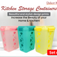 Buy 2 Get 1 Free – 4700 ml Kitchen Storage Container Set | Airtight | Dekor-Kase | BPA Free, Semi Transparent with Clip Lock Lid – Ideal for Rice, Atta, Pulses & More (Yellow-Green-Pink)