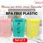 Buy 2 Get 1 Free – 4700 ml Kitchen Storage Container Set | Airtight | Dekor-Kase | BPA Free, Semi Transparent with Clip Lock Lid – Ideal for Rice, Atta, Pulses & More (Yellow-Green-Pink)