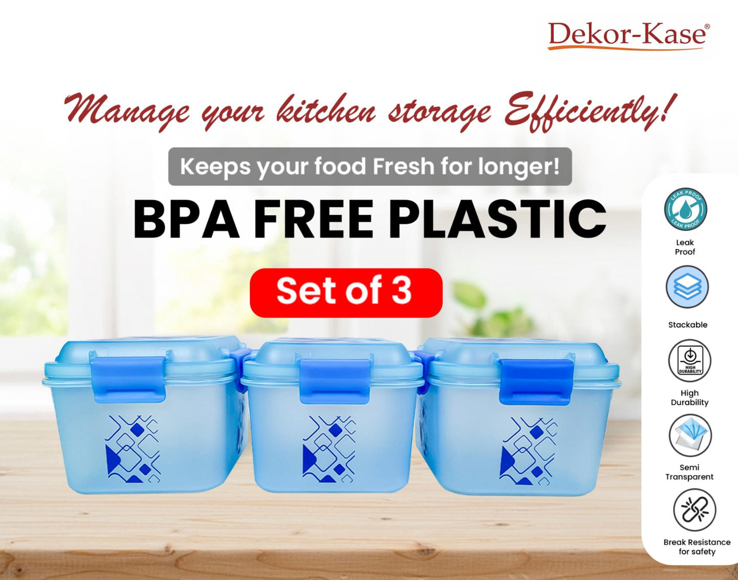 Kitchen Storage Box (3 "Clip On"SB-H90)