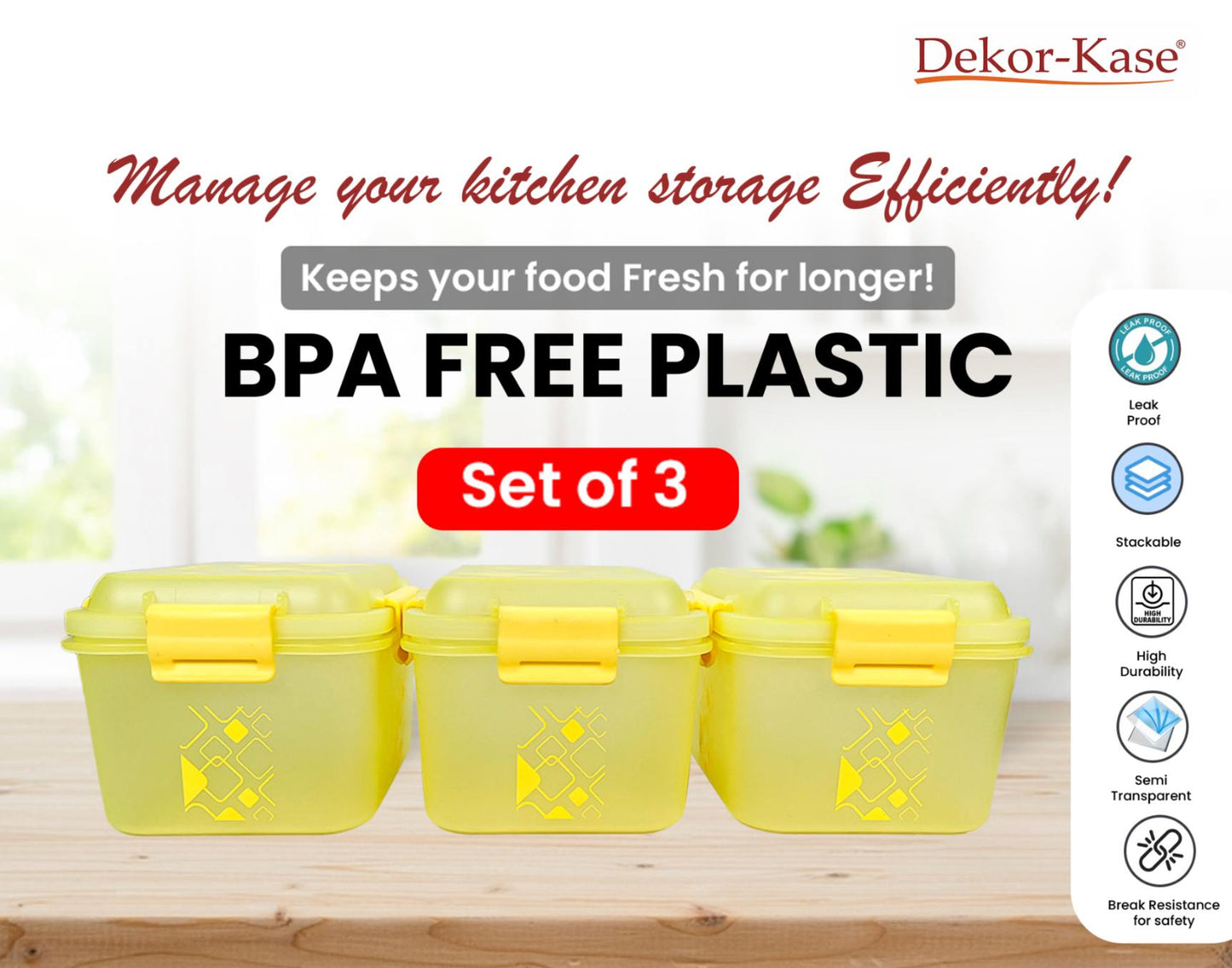 Kitchen Storage Box (3 "Clip On"SB-H90)