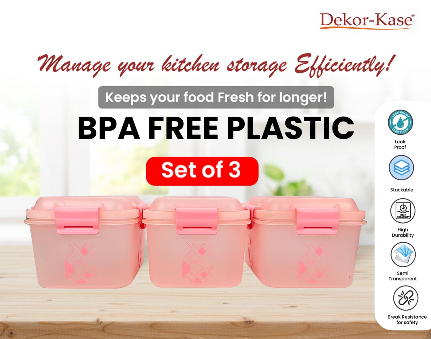 Kitchen Storage Box (3 "Clip On"SB-H90)