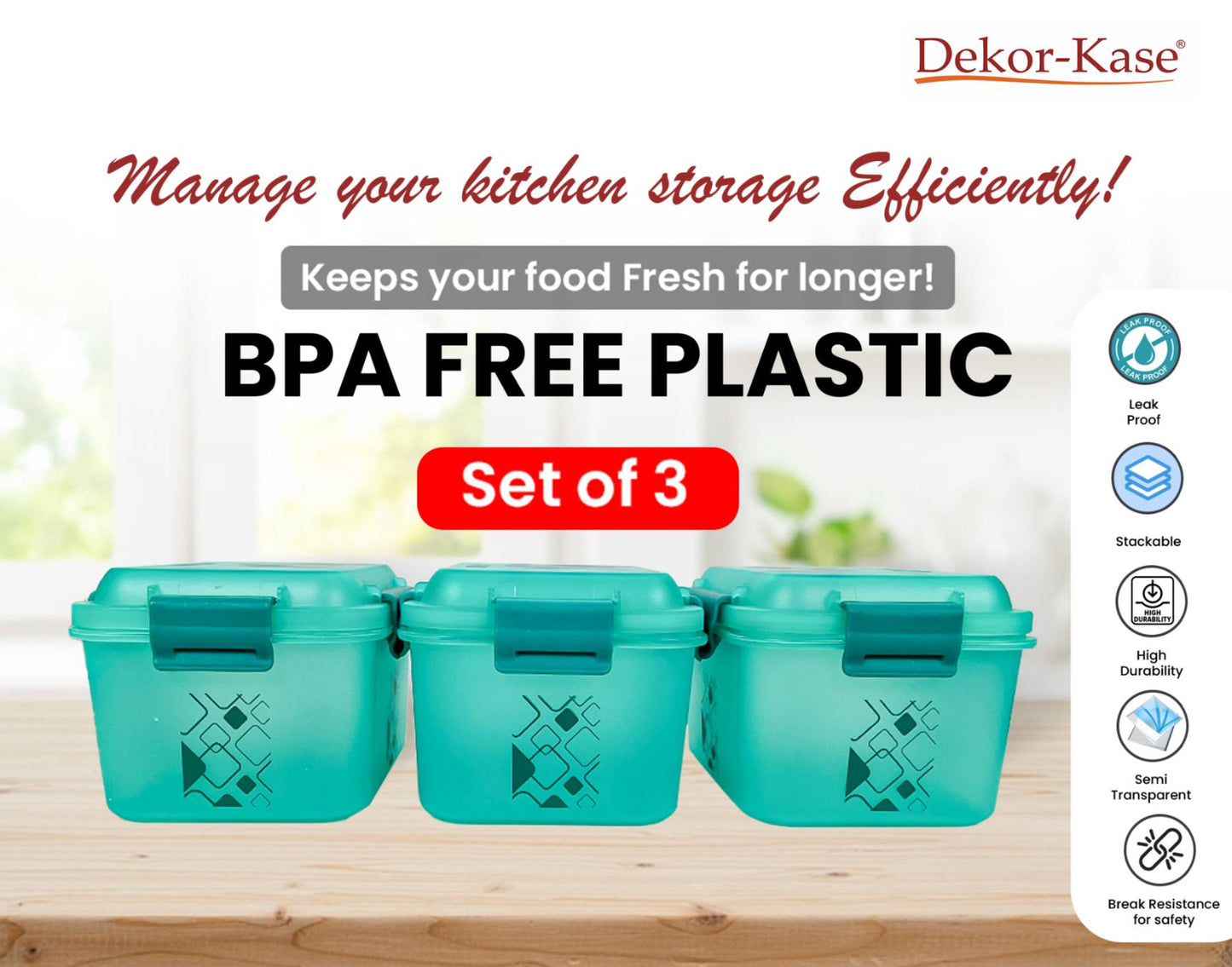 Kitchen Storage Box (3 "Clip On"SB-H90)