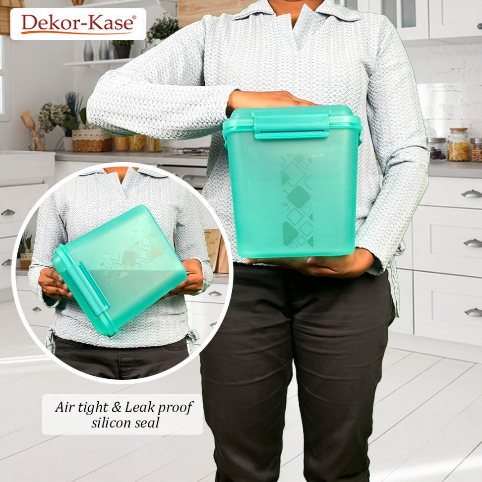 Buy 2 Get 1 Free – 3400 ml Kitchen Storage Container Set | Airtight | Dekor-Kase | BPA Free, Semi Transparent with Clip Lock Lid – Ideal for Rice, Atta, Pulses & More