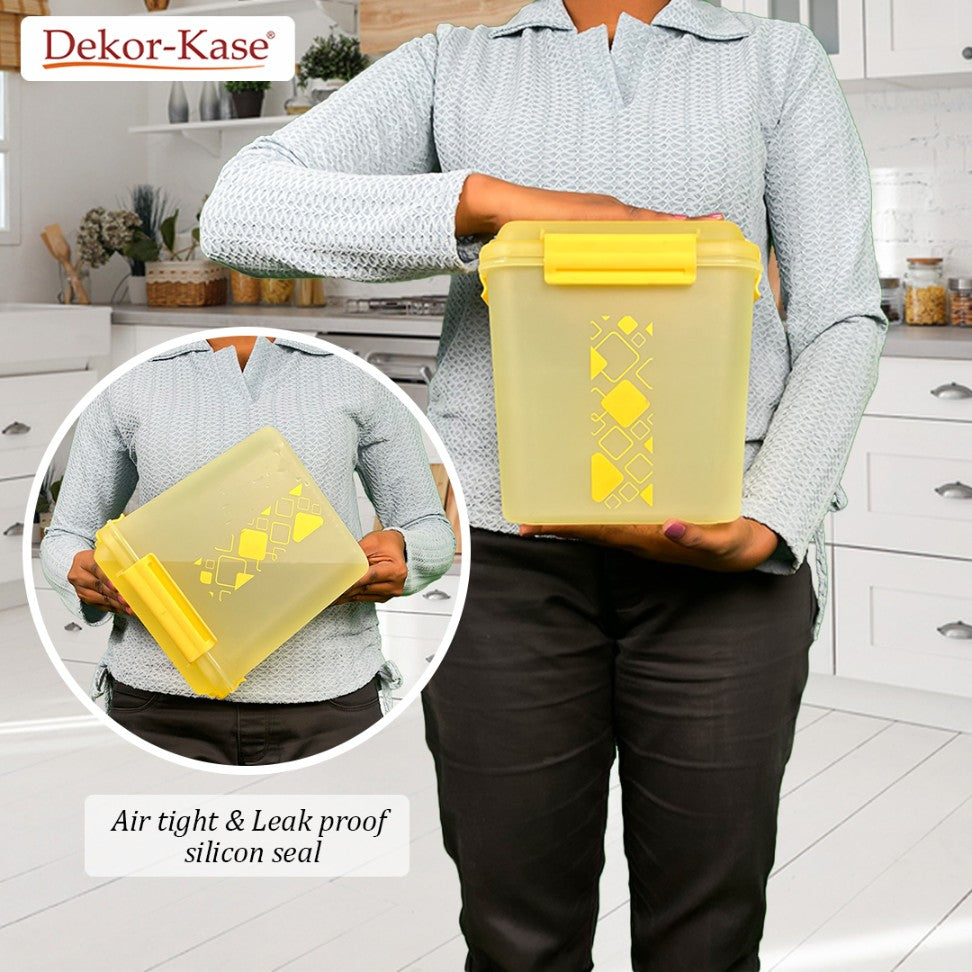 Buy 2 Get 1 Free – 3400 ml Kitchen Storage Container Set | Airtight | Dekor-Kase | BPA Free, Semi Transparent with Clip Lock Lid – Ideal for Rice, Atta, Pulses & More