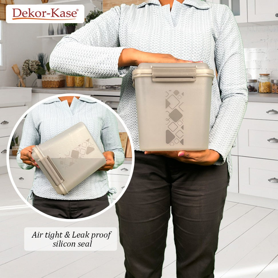Buy 2 Get 1 Free – 3400 ml Kitchen Storage Container Set | Airtight | Dekor-Kase | BPA Free, Semi Transparent with Clip Lock Lid – Ideal for Rice, Atta, Pulses & More