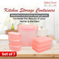 Dekor-Kase 7-Piece Semi-Transparent Airtight Storage Container Set – 190ml x 3, 350ml x 3, 3400ml x 1 (with Silicone Ring) – BPA-Free
