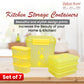 Dekor-Kase 7-Piece Semi-Transparent Airtight Storage Container Set – 190ml x 3, 350ml x 3, 3400ml x 1 (with Silicone Ring) – BPA-Free