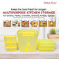 Dekor-Kase 7-Piece Semi-Transparent Airtight Storage Container Set – 190ml x 3, 350ml x 3, 3400ml x 1 (with Silicone Ring) – BPA-Free