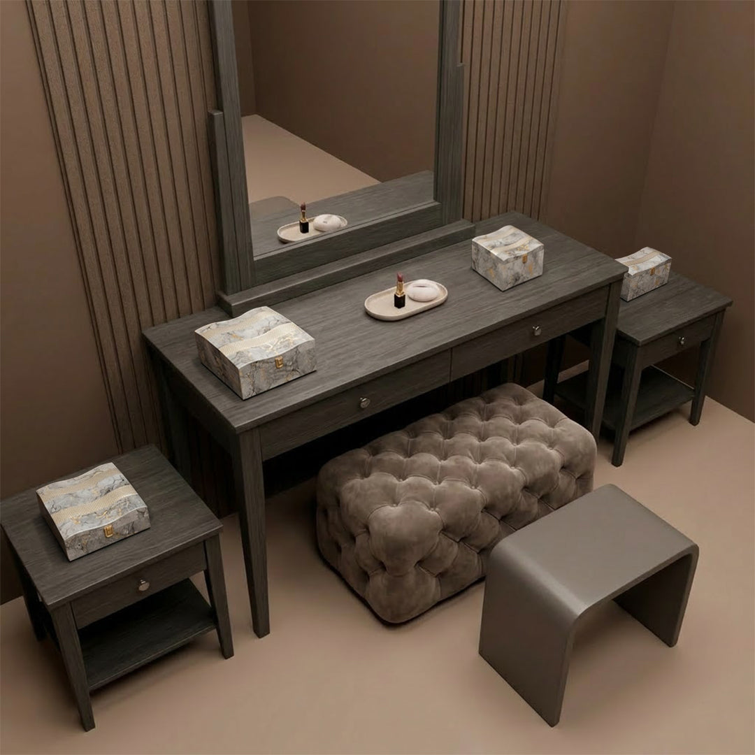 Set of 4 Pieces : (S01,P001,GreyMrbl)