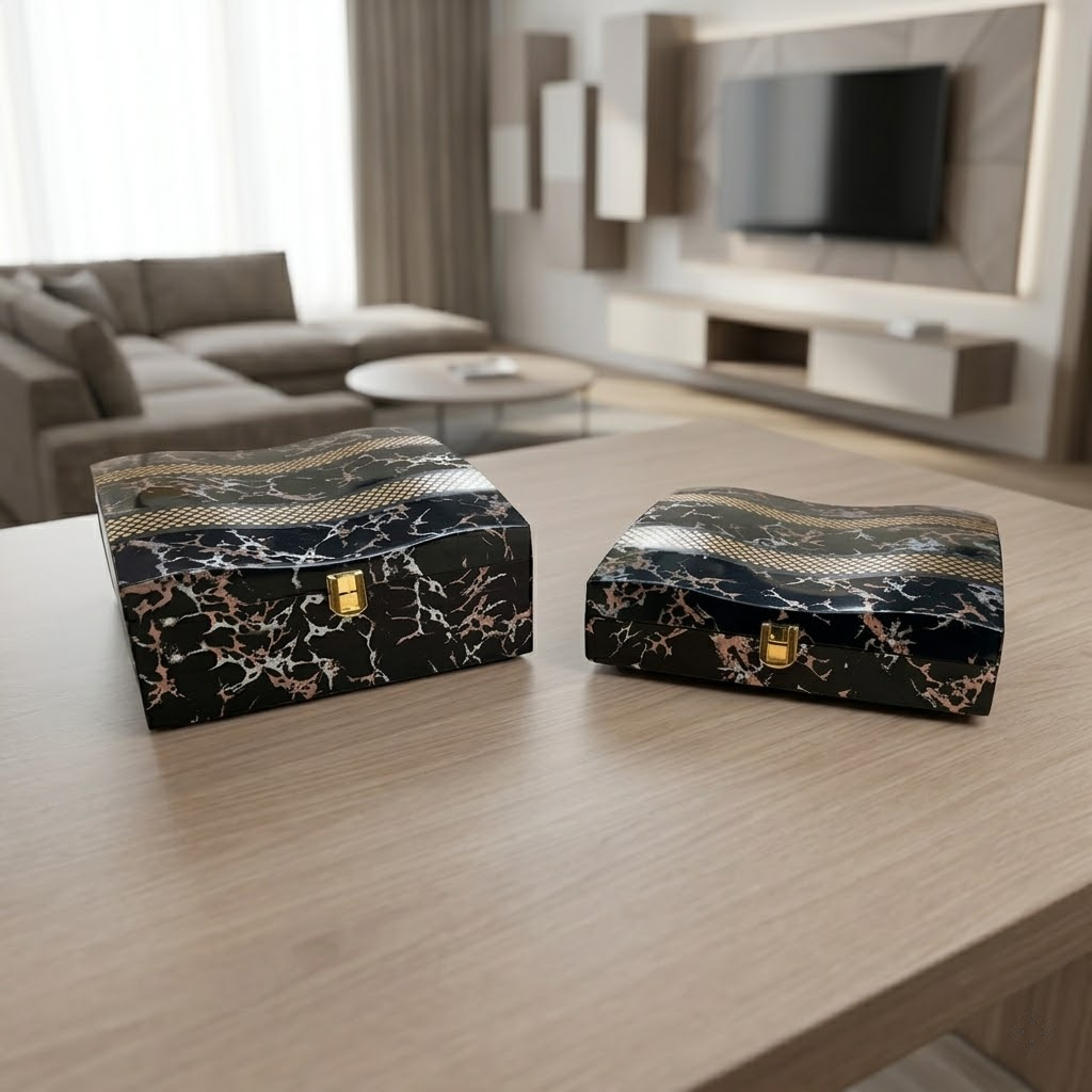 Set of 2 Pieces : (S1-1,P001,BlkMrbl)